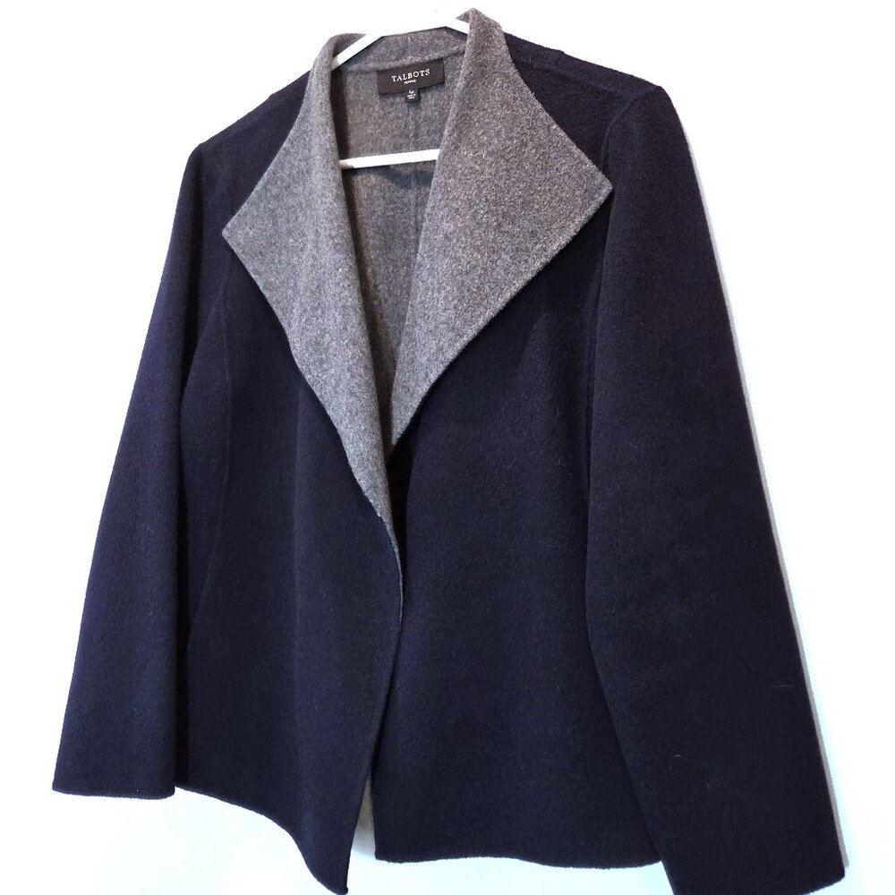 Talbots Wool Cape Style Jacket Size Lp - image 1